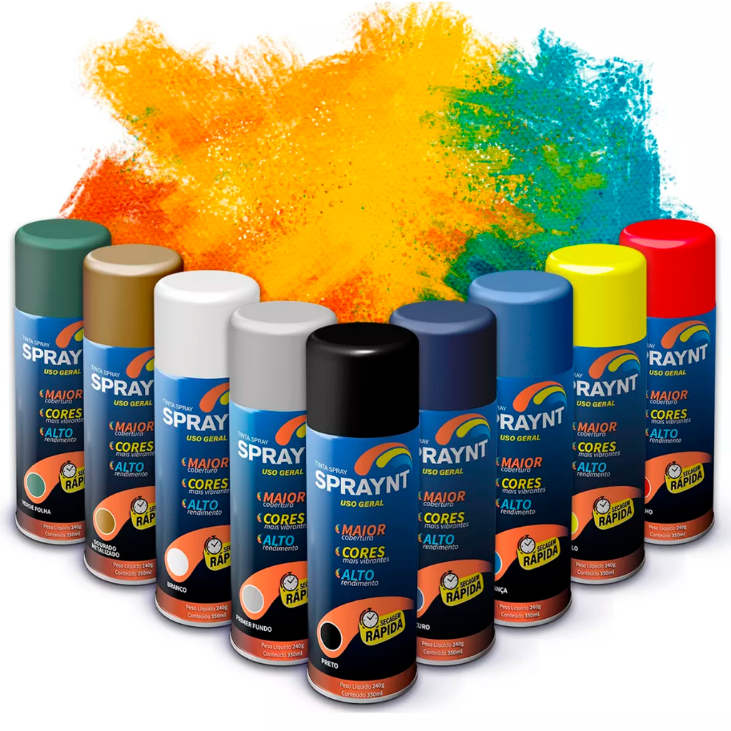 Tinta Spray Todas As Cores 350ml 240g Uso Geral Madeira Parede MDF Metais Tecidos Gesso Porcelana em Oferta na Shopee