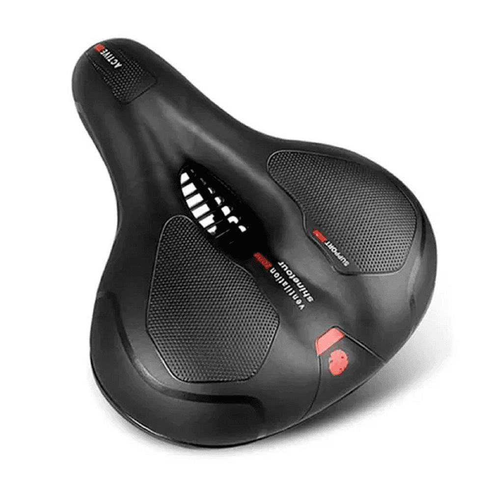 Banco Selim Super Confortável Vazado com Sinalizador Traseiro Largo Bicicleta Bike Mtb Speed - WBCOM