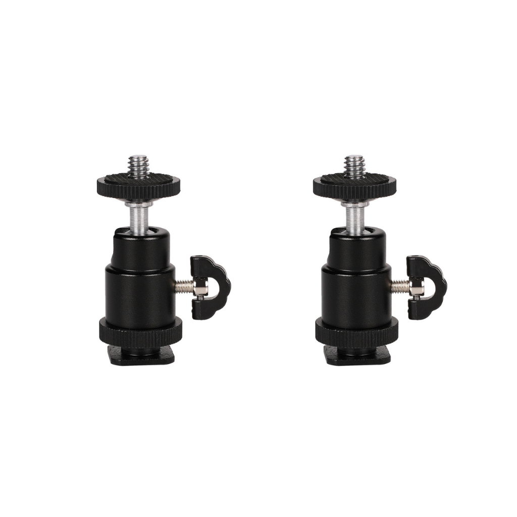 Kit 2 Adaptador Ballhead 1/4 Cabeça Tripé Sapata Foto Vídeo