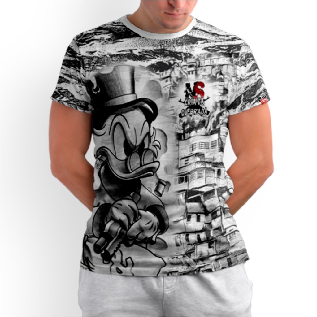Camiseta Dry Fit Tio Patinhas Cria da Quebrada Modelo Slim - TOTAL - NO SENSE