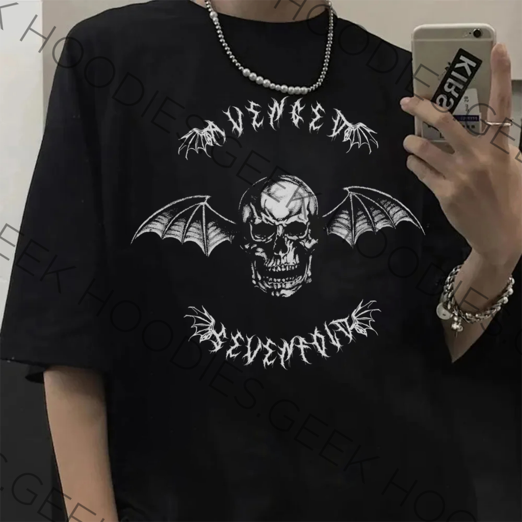 Camiseta Basica Algodao Banda Avenged Sevenfold Skull Rock N Roll Punk Unissex em Oferta na Shopee