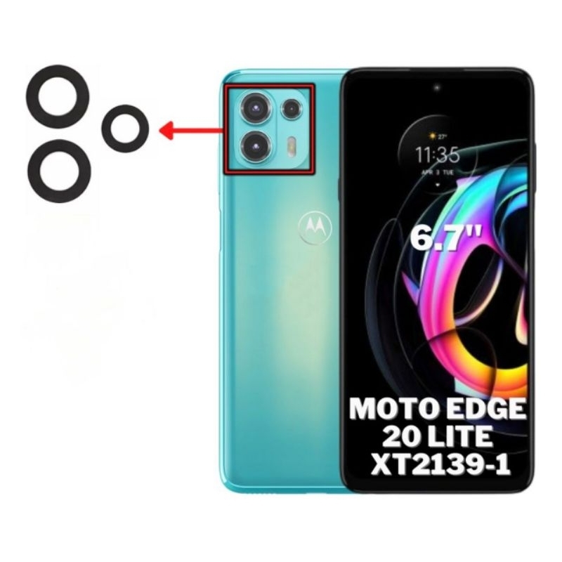 Lente Vidro de Câmera Traseira Compatível Motorola Edge 20 Lite Xt2139 (3pçs) em Oferta na Shopee