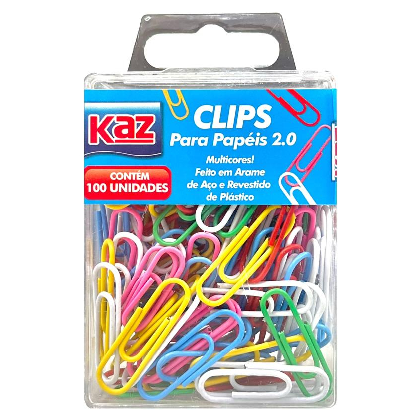 Kit 100 Clips Coloridos de Aço Para Papel n°2/0 Revestido em Plástico em Oferta na Shopee