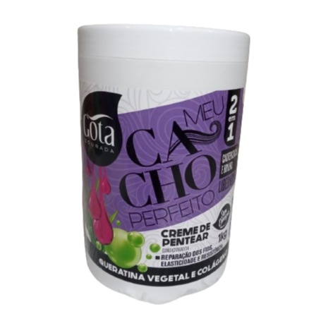 Creme Para Pentear Com Queratina Vegetal e Colageno Cauterização e Brilho Meu Cacho Perfeito 1kg