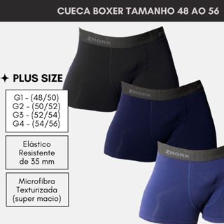 KIT 3 CUECAS BOX BOXER PLUS SIZE EXTRA GRANDE G1 G2 G3 G4 em Oferta na Shopee