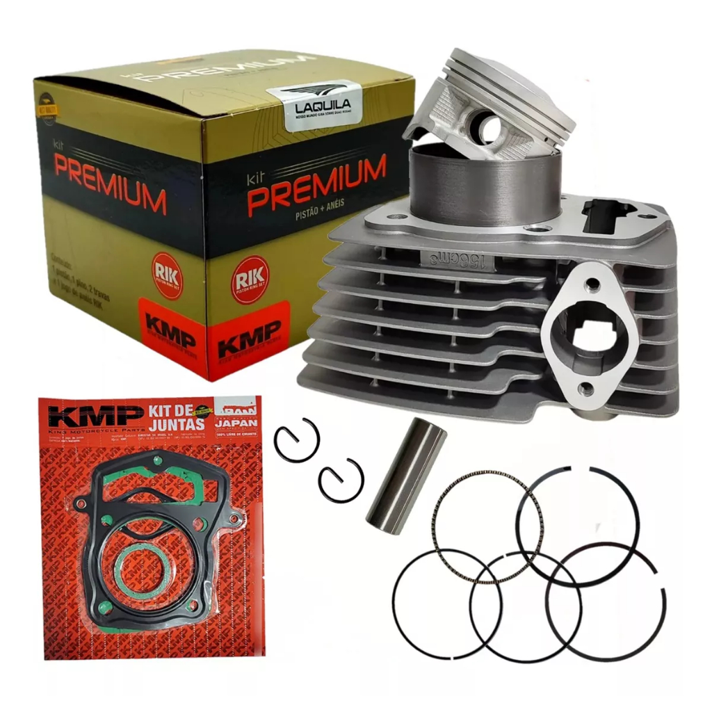 Kit Cilindro Motor Nxr 150 Bros Ohc 2003 2004 2005 Kmp Premium em Oferta na Shopee