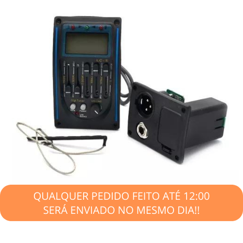 Captador Equalizador Afinador Lc-5 Bandas Violão Viola