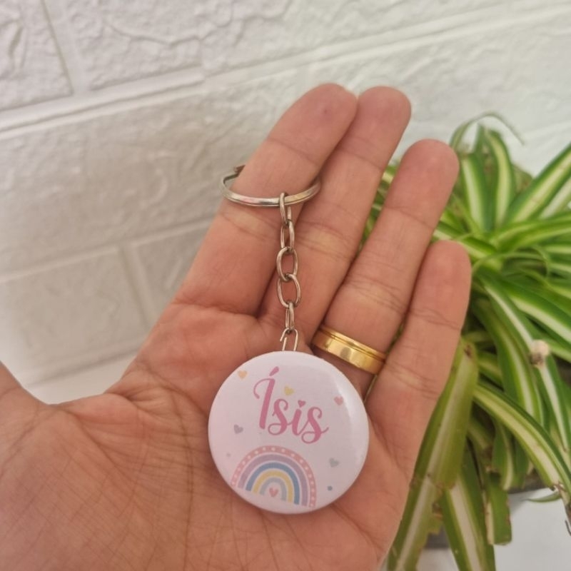 kit Lembrancinha Maternidade Arco Íris Boho 10 Chaveiros Personalizados Aniversario