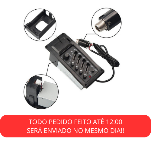 Equalizador E Captador Com 4 Bandas Para Violão Aço Ou Nylon EQ-745R