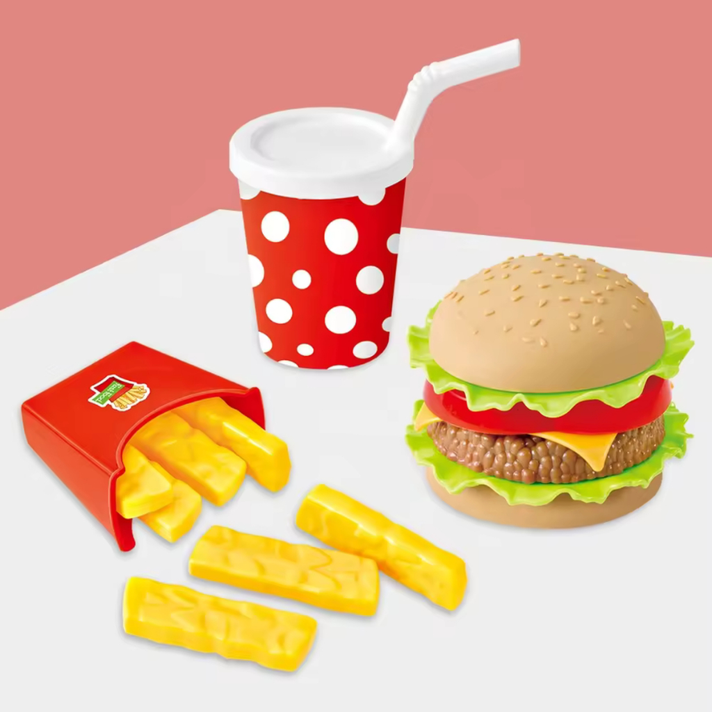 Hambúrguer de brinquedo comidinha lanchinho Hamburguer com batata