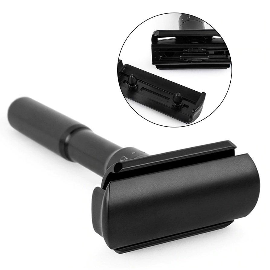 Aparelho de Barbear Barbeador Safety Razor Ajustável Ming Shi Cor Preto