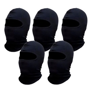 Kit 5 Toucas Ninja Preta Balaclava Motoqueiros Militar Tática