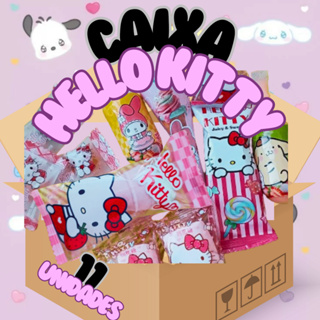 Doçuras da Hello Kitty: 11 Surpresas Asiáticas em uma Caixa Mágica! Caixa de doces coreanos Sanrio em Oferta na Shopee