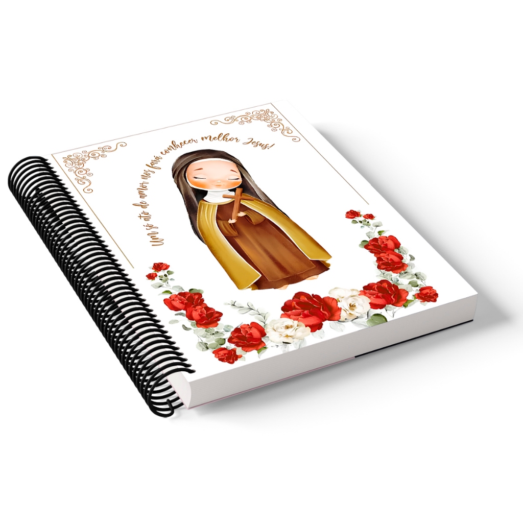 Caderno 1/4 capa dura espiral 96 folhas - SANTA TEREZINHA #7