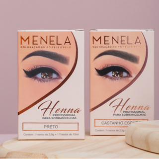 Henna Sobrancelha MENELA Profissional 2,5 g Com Fixador Todas As Cores - Escolha a Sua Cor em Oferta na Shopee
