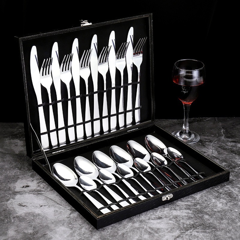 Jogo Talheres 24 Peças Faqueiro Inox Premium Luxo Com Maleta em Oferta na Shopee