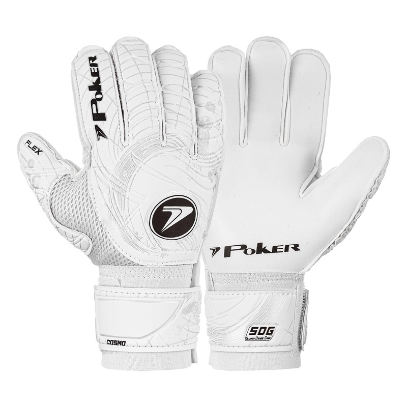 Luva Goleiro Poker Semi Profissional Branca Futebol Campo
