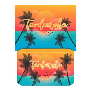 Kit Painel Retangular + Capa de Mesa Tardezinha Para Festa Em Tecido