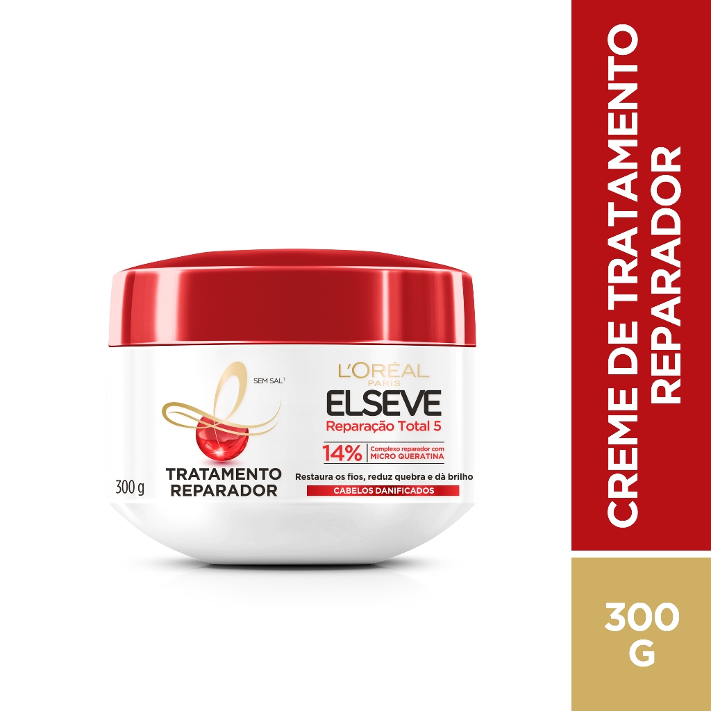 Creme de Tratamento L'Oréal Elseve Reparação Total 5+, 300g em Oferta na Shopee