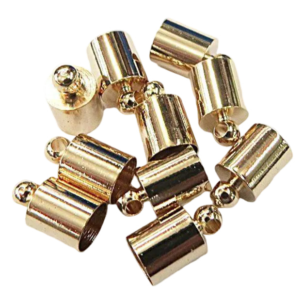 Terminal De Colagem Dourado Tubo 5.5mm (10Pçs)