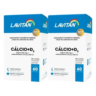 Kit 2 Unidades Lavitan Cálcio + Vitamina D 600mg 60 Comprimidos em Oferta na Shopee