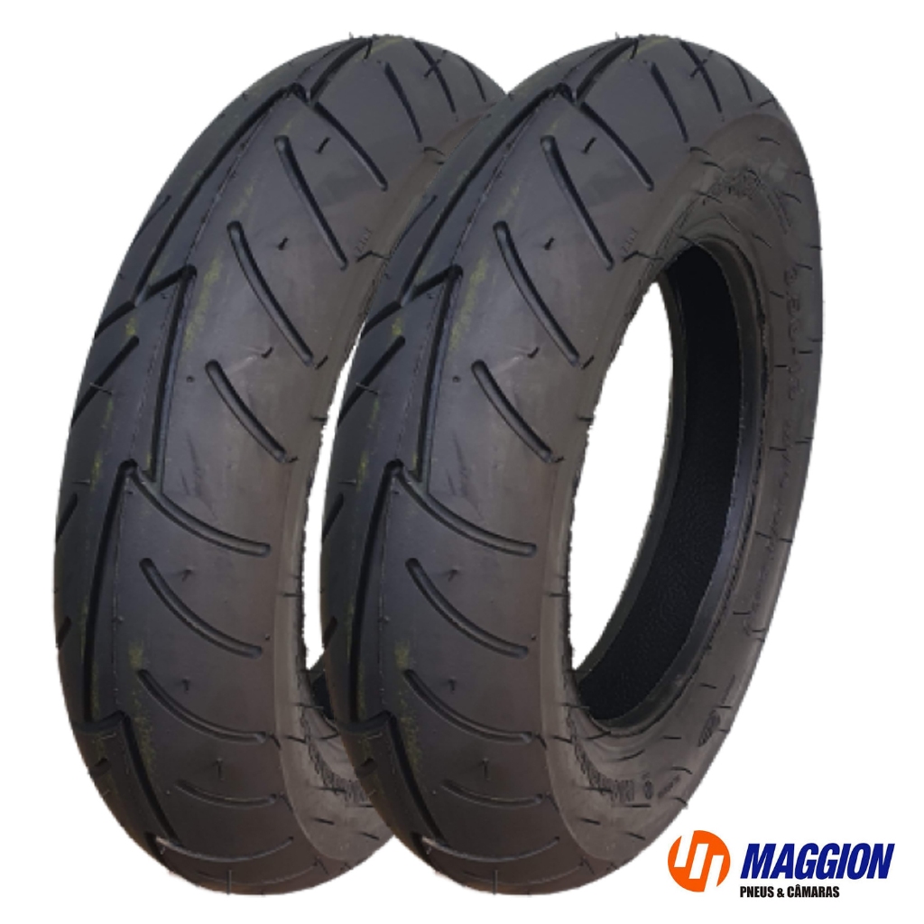 Par Pneus Dianteiro e Traseiro Maggion 350-10 - 90/90-10 Street Sport Suzuki Burgman