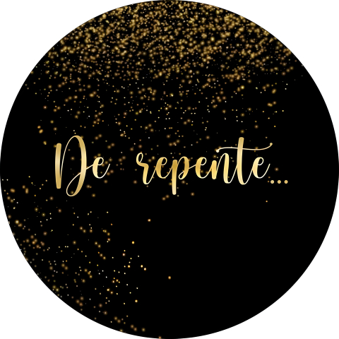 Painel Festa Infantil Redondo De Repente, Brilho Dourado, fundo Preto + Arco, Suporte incluso. Fazemos personalizado com qualquer tema. Confeccionado em Lona fosca, impressão de alta resolução. cenário Circular p/ Decoração
