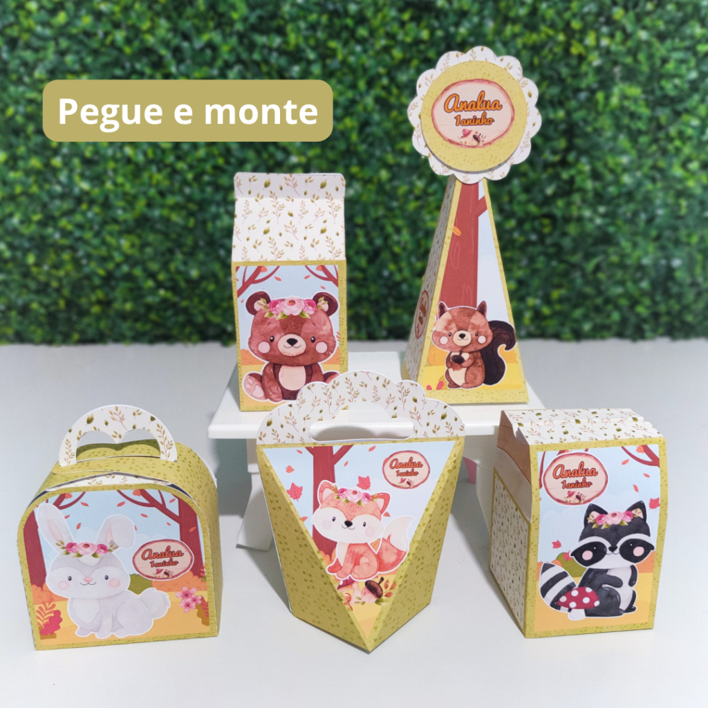 Personalizados Bosque Encantado / Lembrancinha Aniversário / Caixinhas / PEGUE E MONTE