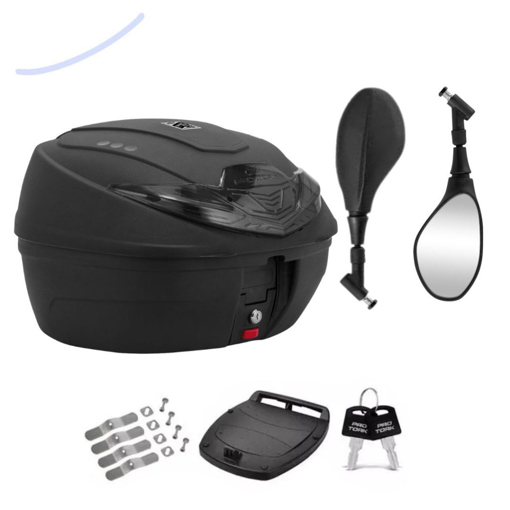 Bauleto Mais Retrovisor Gs Para Moto Bau 35 Litros Pro Tork Completo Para Honda 2018