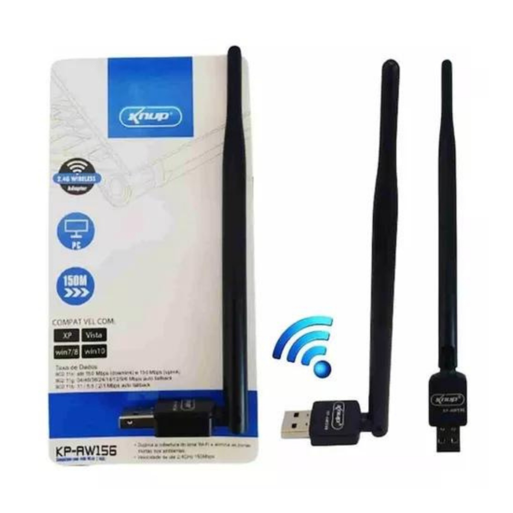 ANTENA ADAPTADOR USB WI-FI WIRELESS 2.4G KNUP KP-AW156 300MBPS