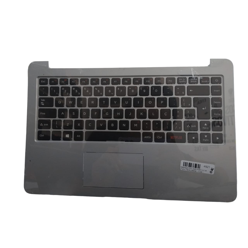 CARCAÇA+TECLADO POS MOTION LINHA C4500A ( COM 1 BOTÃO DA NETFLIX ) CINZA