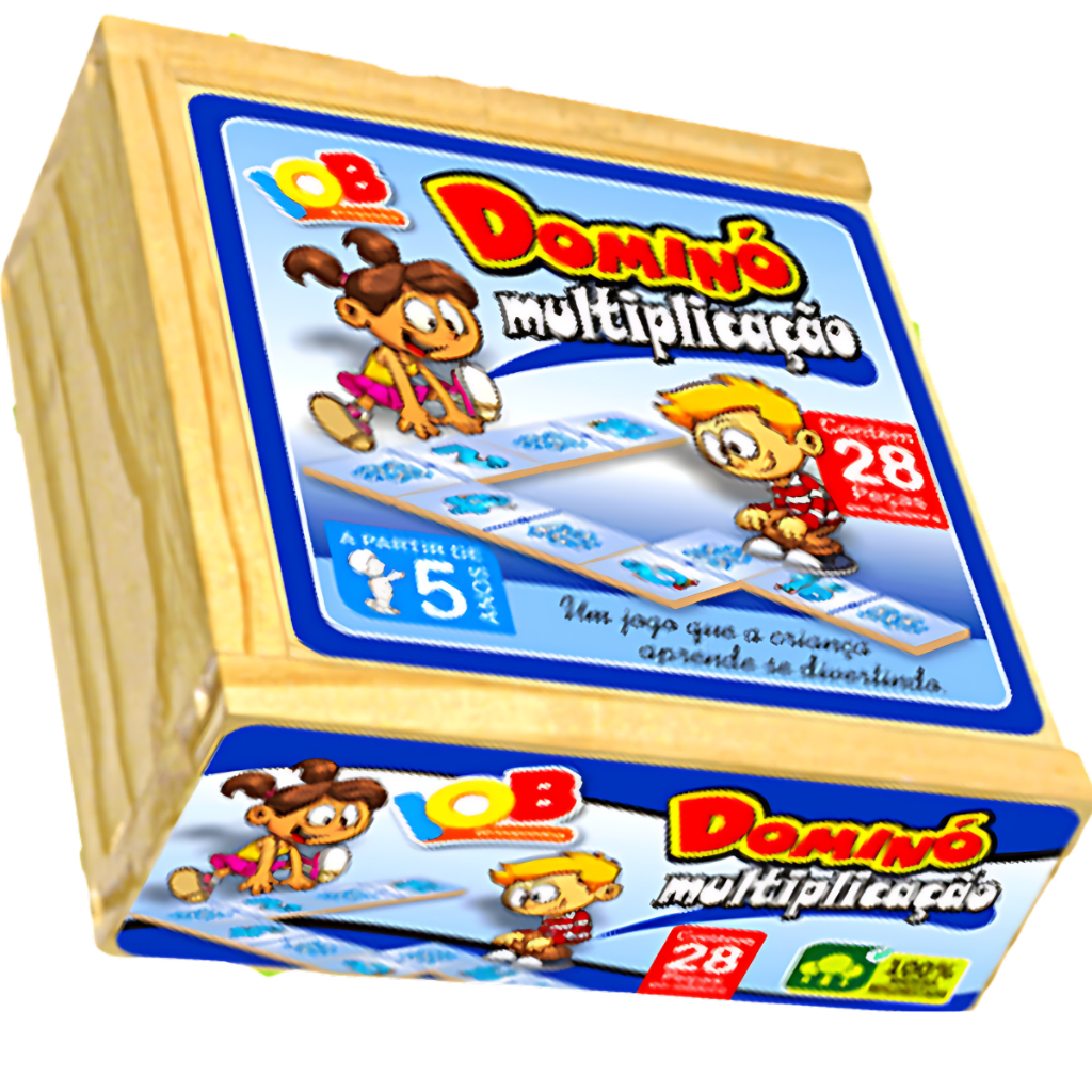 Jogo Dominó Multiplicação 28 Pçs Madeira Infantil Aprendendo Matemática Pedagógico Educativo Escolar