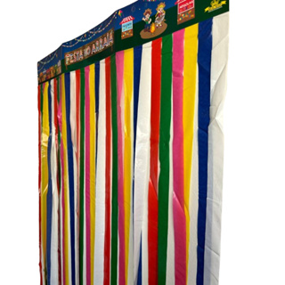 festa junina, cortina ´plástica 1m X 2m colorida. em Oferta na Shopee