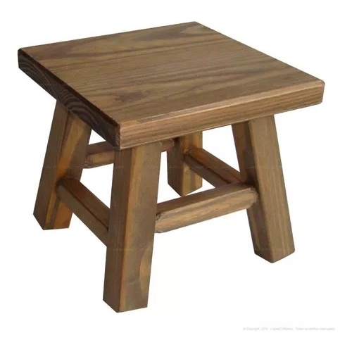 Banqueta Mini Hardman Madeira Padrão Nogueira Assento Quadrado em Oferta na Shopee