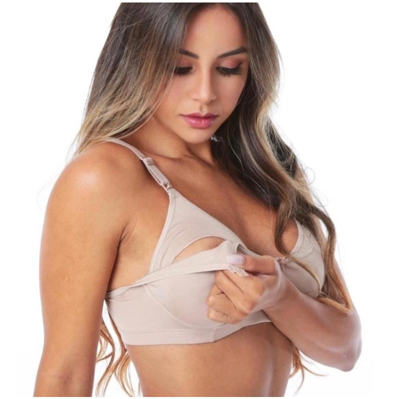 KIT 3 Sutiã Para Amamentação em Microfibra de Poliéster pós parto maternidade Reforçado Barato Envio Imediato em Oferta na Shopee