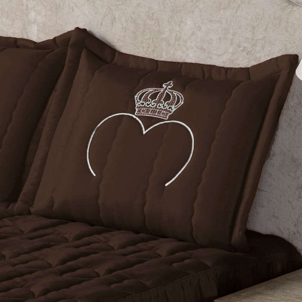 Jogo de cama Diana Casal 3 Peças Bordada Cama toque macio