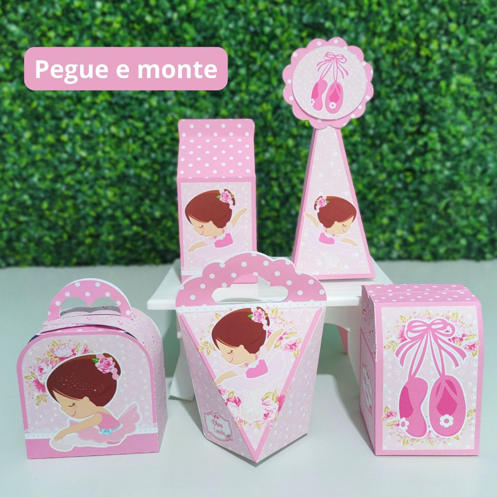 Personalizados Bailarina Cute / Lembrancinha Aniversário / Caixinhas / PEGUE E MONTE