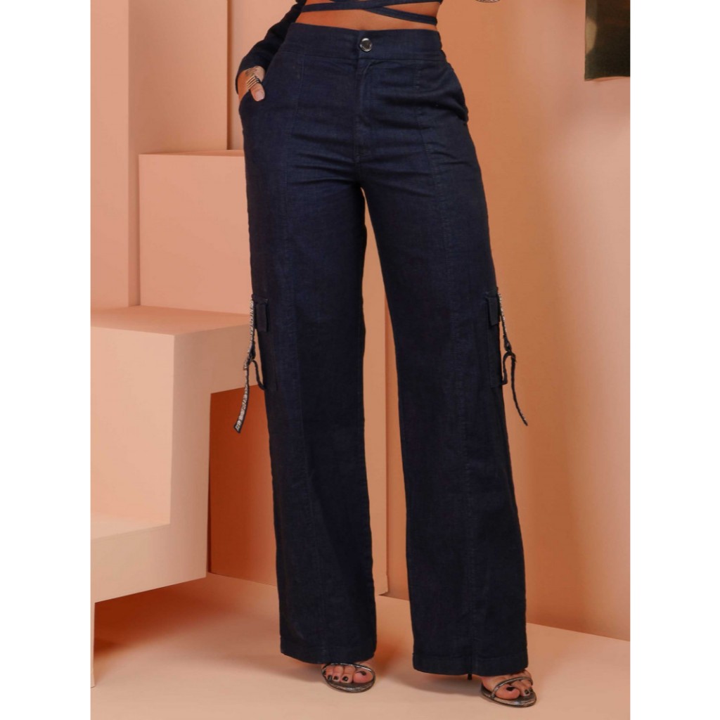 Calça Wide Leg Cargo Pit Bull - 68716