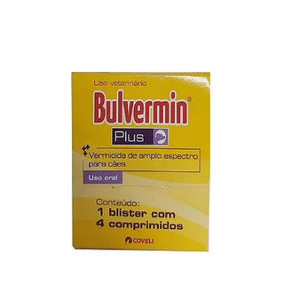Bulvermin Plus Vermicida Cartela 4 Comprimidos Coveli em Oferta na Shopee