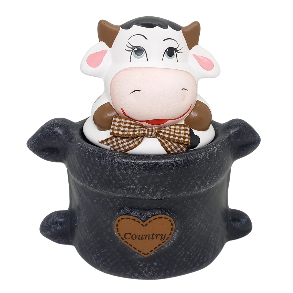 Vaca Enfeite De Cozinha Porta Objetos Country Vaquinha em Oferta na Shopee