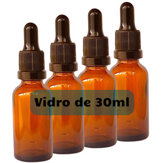 Frascos Conta Gotas 30ml Vidro Âmbar (10 Unidades) E Tampa Com Lacre Preta em Oferta na Shopee