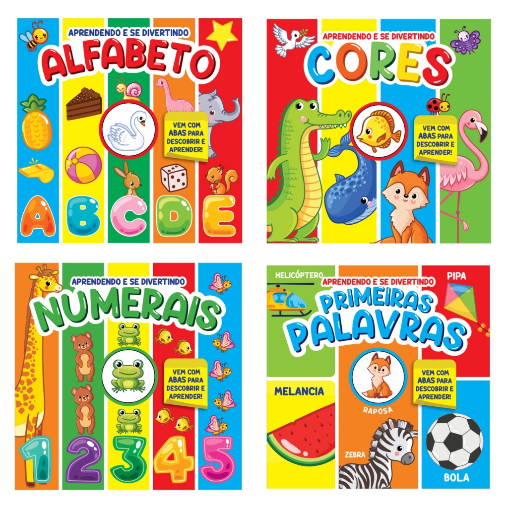Coleção Aprendendo e se Divertindo | Kit com 4 Livros em Oferta na Shopee