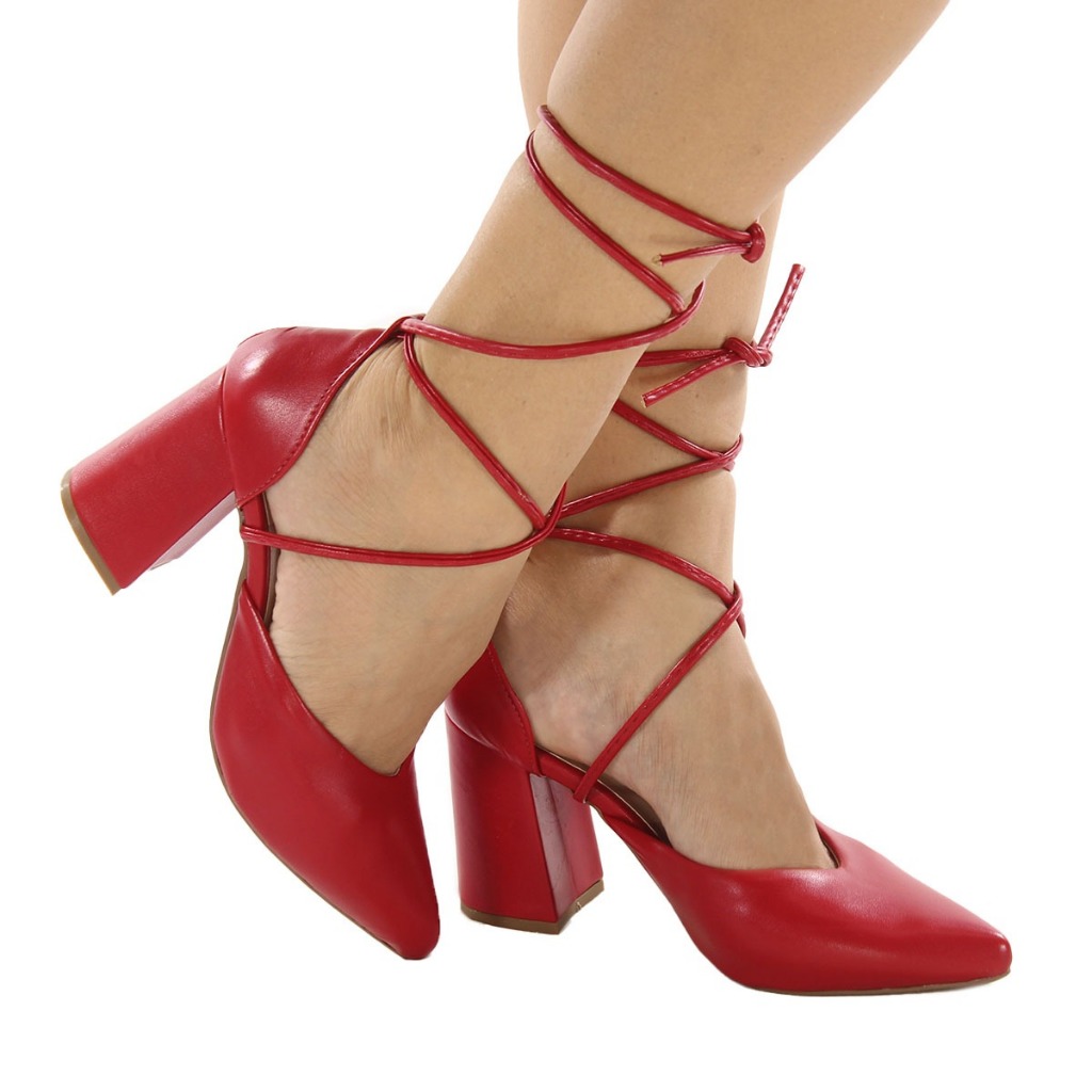 SCARPIN DE VERMELHO DE AMARRAR