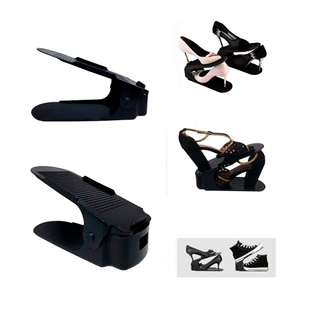 40 Organizadores De Sapato E Tênis - Preto Com Regulagem