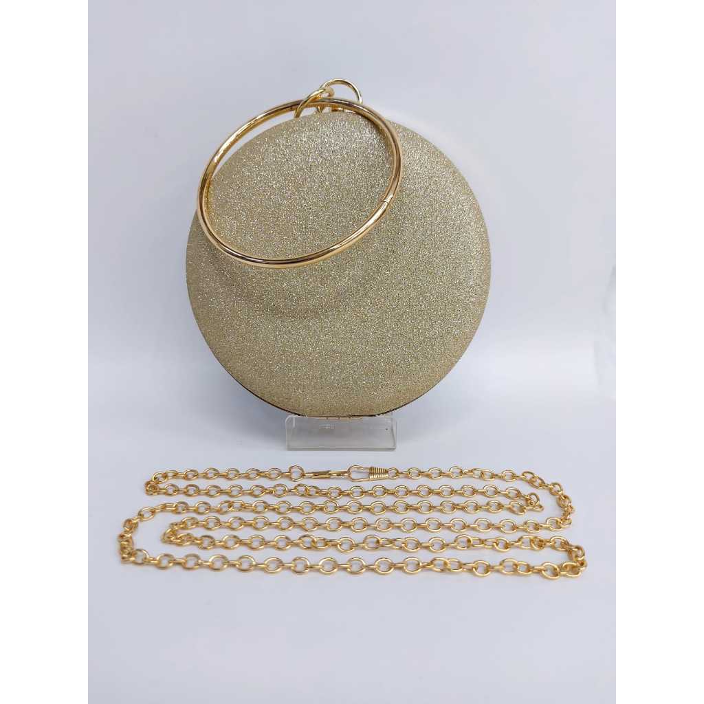 Bolsa Clutch Circular Brilhante com Purpurina Colorida em Oferta na Shopee