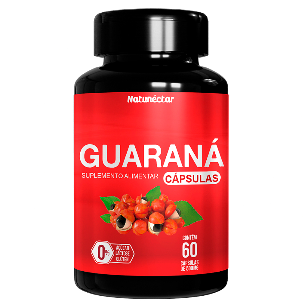 Guaraná Cápsulas 500mg Suplemento Alimentar Natural Natunectar Energia