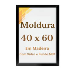 Quadro 60x40 ou 40x60 Com Vidro E Moldura em Madeira Com Acabamento Fosco