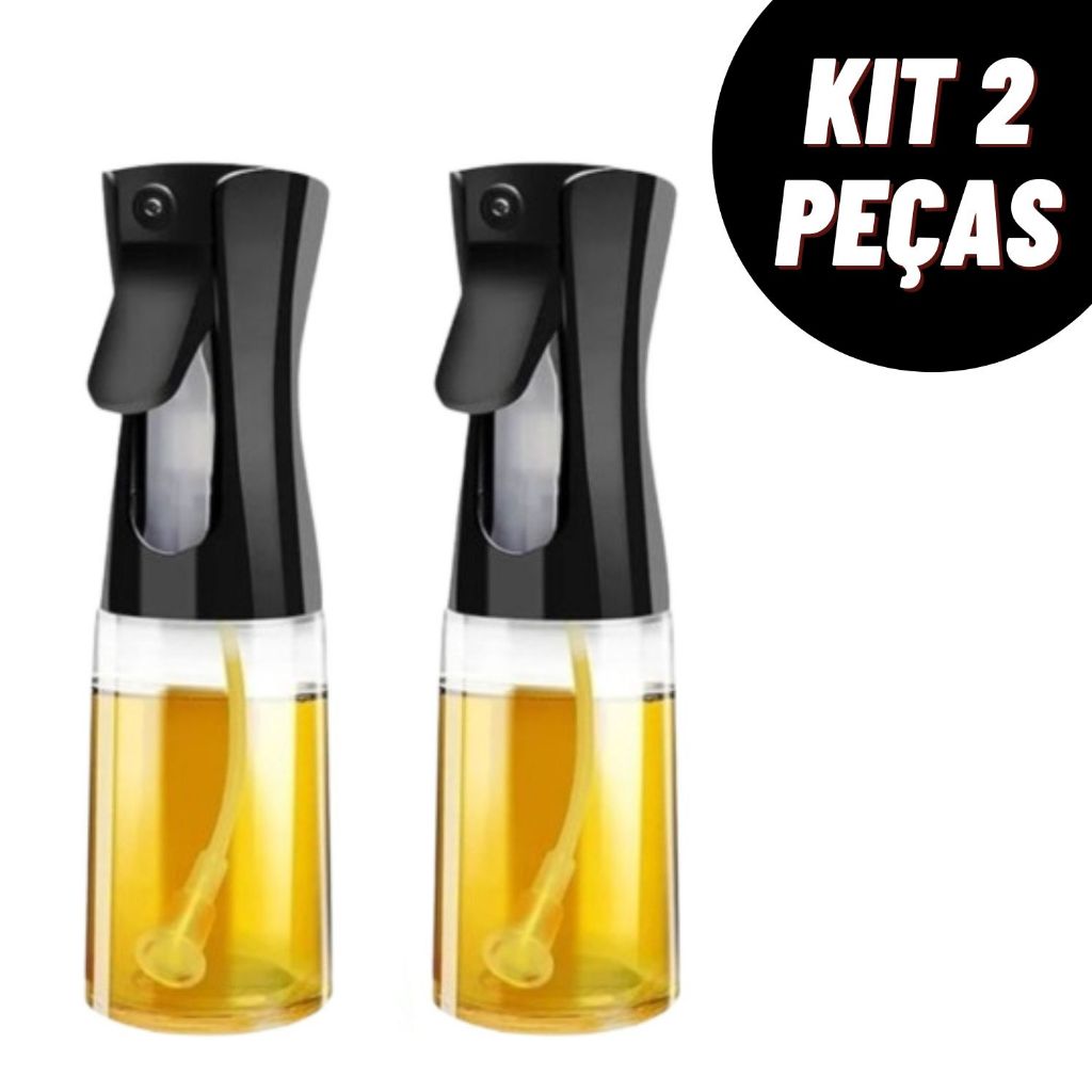 Kit Frascos de Spray Garrafa Pulverizador Multiuso de Azeite de Oliva Vinagre