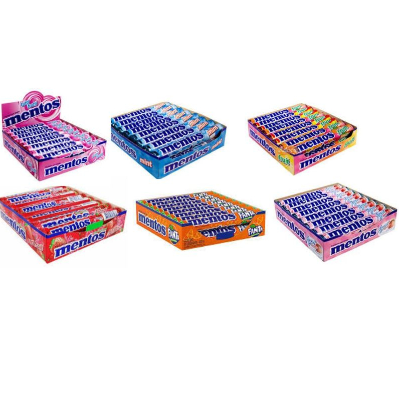 Bala Mentos Stick Tubo - 16 un - 600g - Escolha seu sabor em Oferta na Shopee