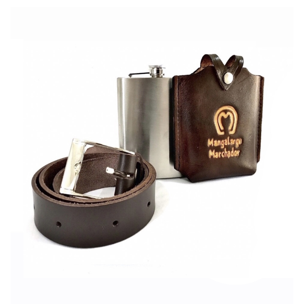 Kit Festa Country Capinha Mangalarga Porta Cantil Inox Para Bebidas E Correia